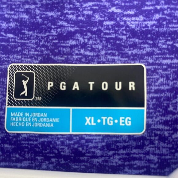 PGA Tour Mens Shirt Polo XL Extra Large Purple Striped Short Sleeve Golf Soft - Picture 11 of 12